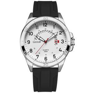 GEDIYAR 방수 시계 아날로그 군용 스타일리시 내구성이 뛰어난 남성용 성인용 스포츠 손목 쿼츠 시계, 실리콘 스트랩