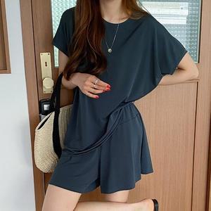 찰랑 국산 여성 이지웨어 등원룩 휴양지 데일리 치마바지 반팔티 세트 BYGO-WSET-3156