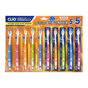 크리오 인터덴탈 크로스액션 향균초극세모 칫솔 10개입