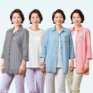 [마담엘레강스] 럭키 썸머 스트라이프 시어서커 앙상블 K252JK01+K252BL01