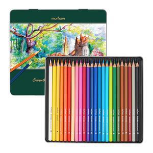 문화 지워지는 색연필 틴케이스 12색 24색 세트 고급 전문가용 학생 성인 아트 컬러링