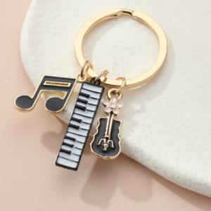 피아노 음표 악기 모양 열쇠고리 깜찍한 키홀더 가방 장식