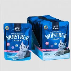 동원 뉴트리플랜 모이스트루 주식파우치 어덜트 80g X12개 촉촉한 고양이습식사료