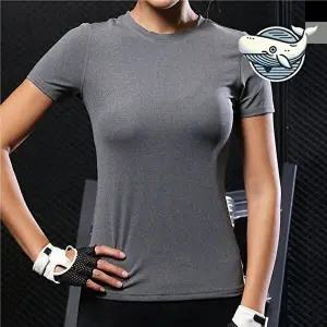 여성 요가 헬스 반팔 상의 경량 스포츠웨어-WFH26JQ