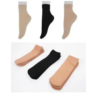 여성 기모 발목 스타킹 정장 양말 따뜻한 스킨 블랙