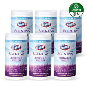 유한크로락스 센티바 세정살균티슈 프로방스 라벤더 95매 x 6통