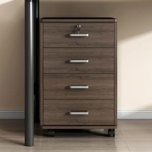 사무용 서랍 월넛 이동식 사무실서랍장 40X34X65CM 서랍장