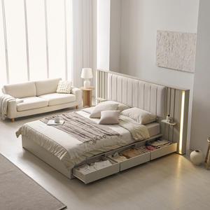 베디스 루미너스 기능성 패브릭 쿠션헤드 LED조명 수납침대 프레임 SS/Q/K/LK