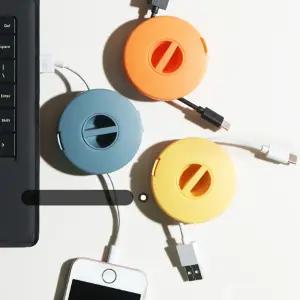 이어폰 줄감개 줄 정리 케이블 선정리 케이스 보관 원형 사각 휴대용 보관함