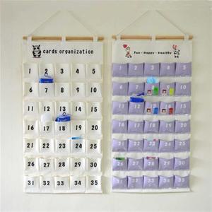 수납포켓 벽걸이 월포켓 정리함 숫자 1 35칸 약달력 대형 걸이 수납함 가방 용돈