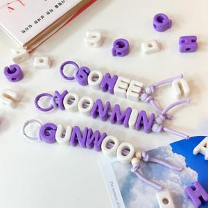 단체 이니셜 키링 만들기 키트 DIY 학교 학원 행사 대량 키홀더 부자재 알파벳 네임 백참