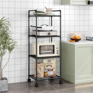 철제 4단 선반 주방 정리 수납 틈새선반 트롤리