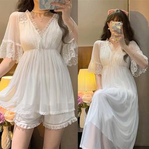 록사나 여성잠옷 홈웨어롱원피스 바지세트 공주 레이스 여름 파자마 실내복