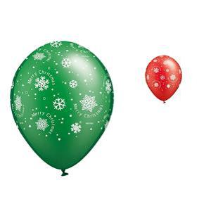 눈꽃그림인쇄 크리스마스인쇄풍선 12인치 50개입 겨울행사장장식소품