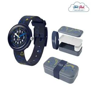 [플릭플락][본사] 플릭플락 유아용 시계MONBENTO 도시락 세트 DINO DINER FPNP176