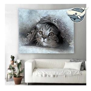 고품질 특대 고양이패턴 커튼 가리개 방꾸미기 패브릭 가림막천 천가리개 (WFHJ58U)