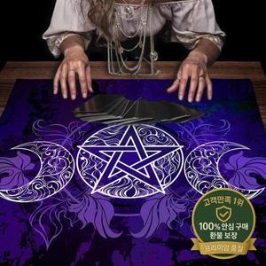 타로 카드 매트 보라색 트리플 문 식탁보 여신 디자인 마녀 제단 천 운세 테이블 홈 장식