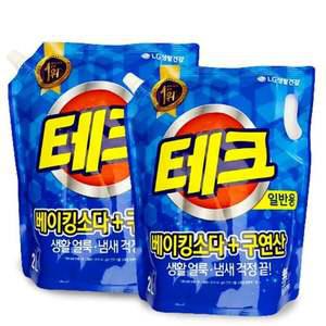 앨지 테크 베이킹소다 구연산 액체세제 2L 1+1 주방세제 세탁세제 거품세제 설겆이세제