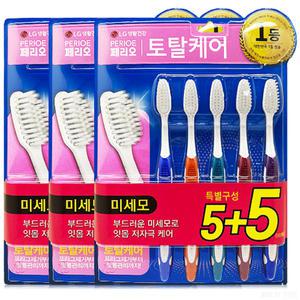 엘지생활건강 페리오 토탈케어 미세모 칫솔 10개입 3개