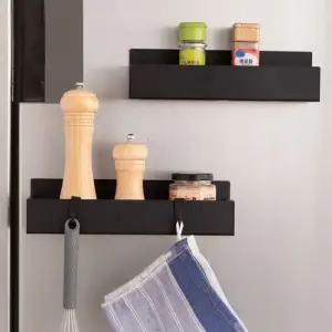 냉장고 자석 후크 선반 2P 양녑수납 홀더 틈새 정리대 냉장고선반 자석선반 마그넷선반 후크걸이