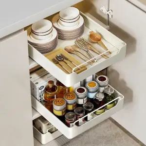 슬라이딩 펜트리 철제 다용도 양념통 정리대 슬라이딩정리대 슬라이딩선반 슬라이딩수납함