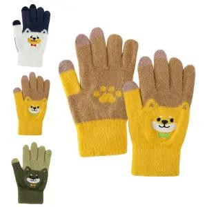 키즈트리 키즈 아동 어린이 초등 학생 주니어 털 겨울 방한 니트 기모 터치 캐릭터 손가락 장갑 ST-121
