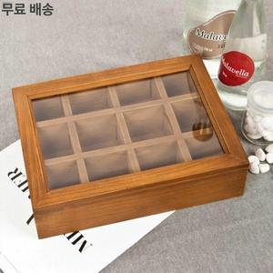 티박스 원목 수납함 다도 전통차 보관함 티백