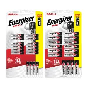 에너자이저 알카라인 건전지 맥스 AA / AAA 1.5V 16개입