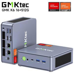 GMKtec K6 미니 PC, AMD R7-7840HS 컴퓨터 본체, 16GB DDR5 512GB PCIe 4.0 SSD, MINI 피씨 데스크탑 올인