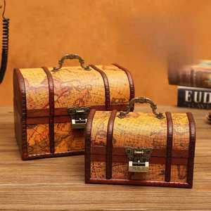 빈티지 엔틱 보물함 원목 레트로 촬영 소품 상자 인테리어 방탈출 고풍 잠금