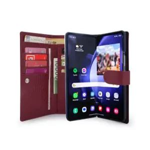 갤럭시 Z폴드7 카드 지폐수납 로제H 지퍼 다이어리 케이스 천연소가죽 국내생산 Sau