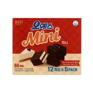 해태 미니 오예스 16g x 60개입 초콜릿 케이크 부드러운 초콜릿 케이크 간식/간편간식/대용량/개별포장