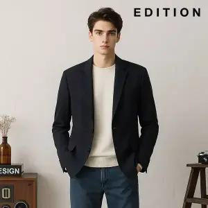 [에디션] 스트레치 다크네이비 테일러드 자켓 (NED3KG1652_DNV)