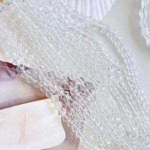 [1줄]8x6mm 크리스탈 론델컷 투명 2-802 비즈공예 악세사리재료