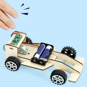 소리센서 나무 레이싱카 조립키트/1인용 소리반응 자동차 만들기