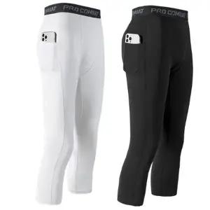 남자레깅스 스포츠 남자 7부 포켓 레깅스 레이어드 쫄바지 타이즈