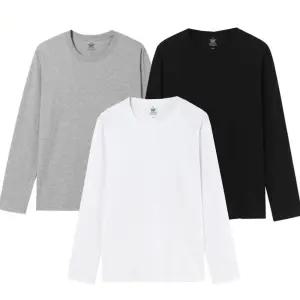 마마로 순면100% 라운드넥 심플 기본 무지 남성 여성 면티 티셔츠 긴팔티