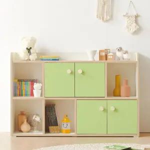 아트박스/벨리카가구 크리미 2단 유아 키즈 낮은 미니 거실 책꽂이 수납장