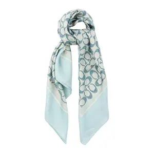 코치 텍스쳐드 시그니처 프린트 실크 스카프 C2755 LIGHT BLUE