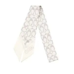 코치 빈티지 시그니처 프린트 스키니 실크 스카프 C2783 OFF WHITE