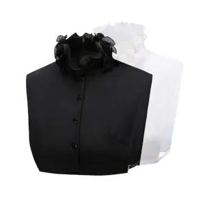 플리츠 레이스 하이넥 페이크카라 이쁜 가짜 카라 면레이스넥케이프 넥케이프칼라 니트넥케이프