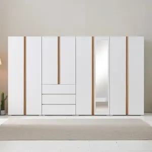 [케이컴퍼니] LPM 심플비3200옷장세트DCMD (긴문옷장+3서랍도어옷장+거울이불장+긴문옷장)