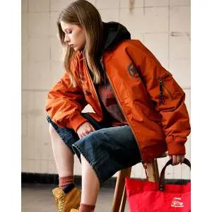 [롯데백화점]지프 [남녀공용] 후드 탈부착 프린팅 항공점퍼 Q3252