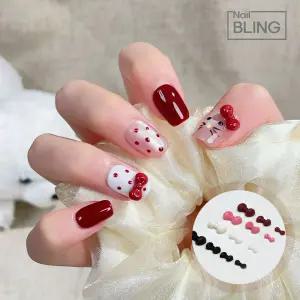 태닝고양이 헤어밴드 리본 네일파츠