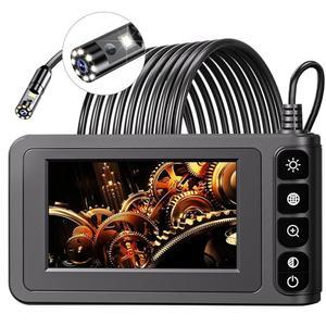 [미국배송] 듀얼 렌즈 산업용 내시경 SKYBASIC 보어스코프 카메라 4.3인치 LCD 화면 HD 디지털 뱀 휴대용 방수 하수구 검사 8개의 LED 조명 16.5피트 반강체 케이블