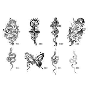 새로운 허브 주스 타투 스티커 나비 뱀 멋진 다크 시리즈 반영구 방수 오래 지속 남녀 공용