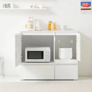 보루네오 마르체 모노 완전수납 광파오븐 렌지대 수납장 1000 BBR023C (착불)