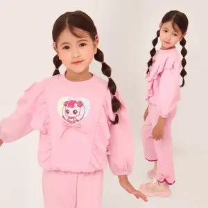 캐치! 티니핑 여아용 하츄핑 리본 프릴 맨투맨 상하 바지세트PK