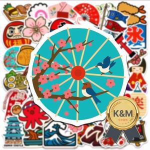 50Pcs 일본어 스티커 전통적인 요소 데칼 스크랩북 노트북 수하물 스케이트 보드