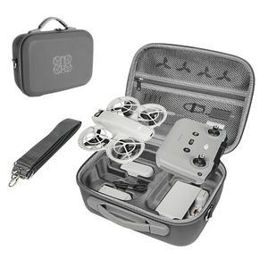 [미국배송] DJI 네오 플라이 모어 콤보용 LKTOP 휴대용 케이스 PU 가죽 숄더백 드론용 조절 가능한 스트랩이 있는 방수 보관 가방 RC-N3/N2 리모컨 배터리 충전 허브